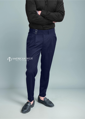 Navy Blue Double Buckle Gurkha Pant By American Dcot