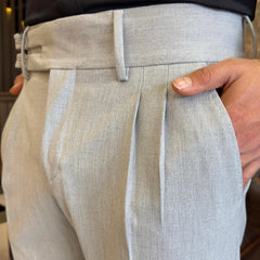 Grey Double Buckle Gurkha Pants by American Dcot