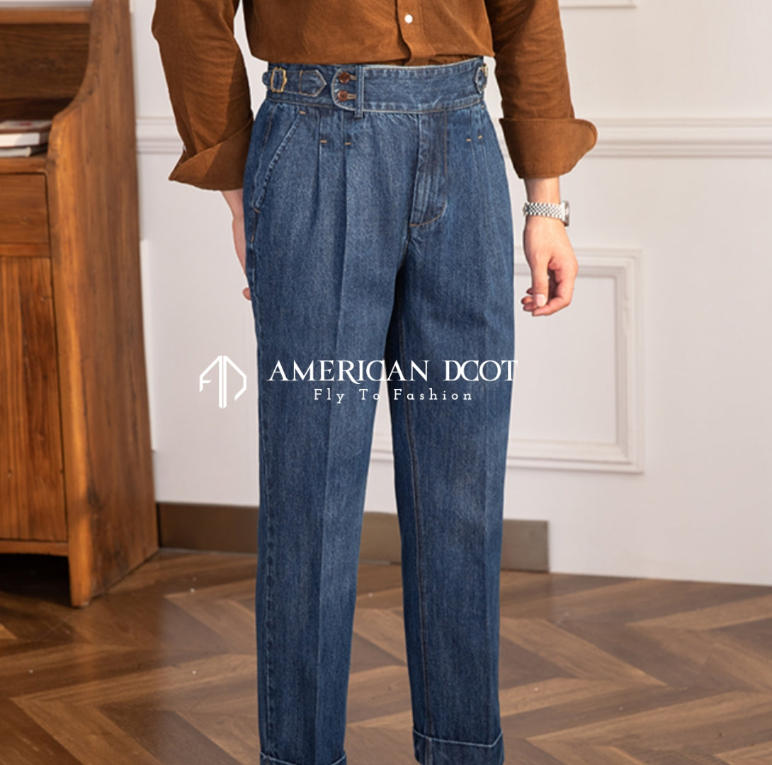 Light Blue Denim Gurkha Pants by American Dcot