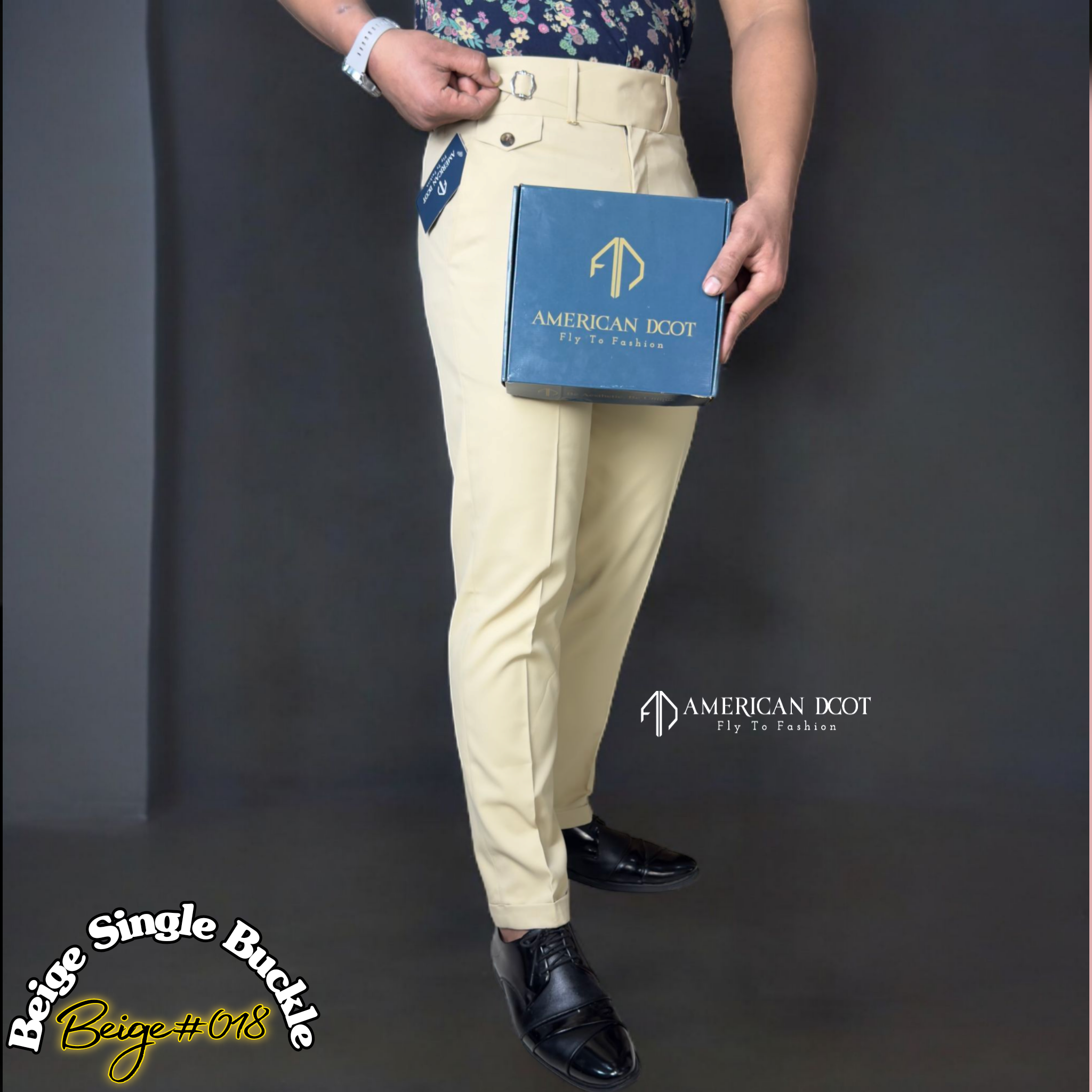 Beige Single Buckle Gurkha Pant By American Dcot