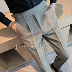 Grey Signature Double Button Gurkha Pant By American Dcot