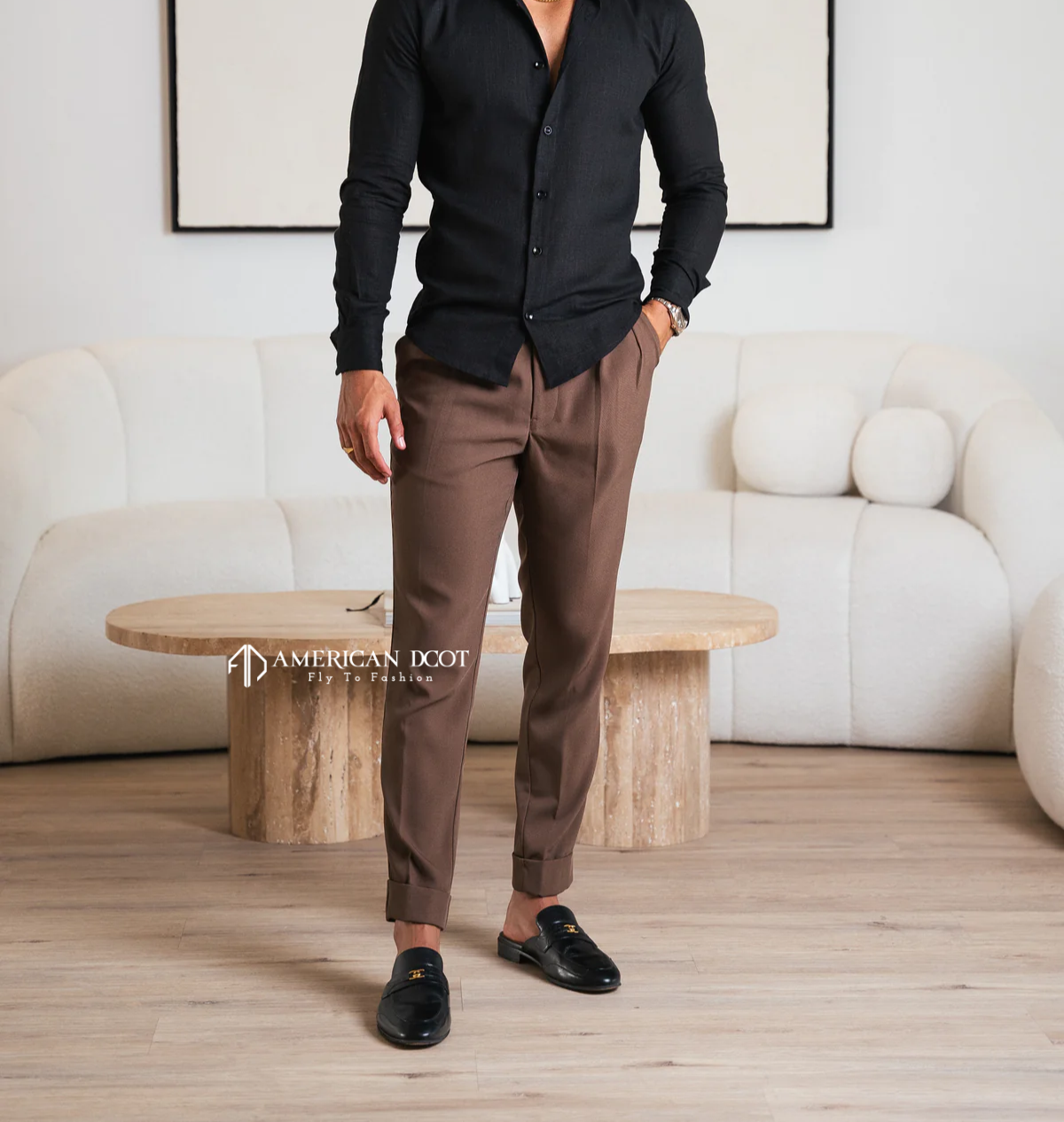 Brown Signature Button Gurkha Pant By American Dcot