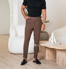 Brown Signature Button Gurkha Pant By American Dcot