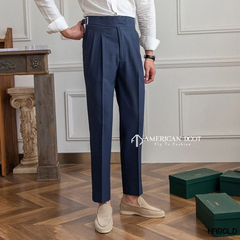 Navy Blue Classic Double Buckle Gurkha Pants by American Dcot