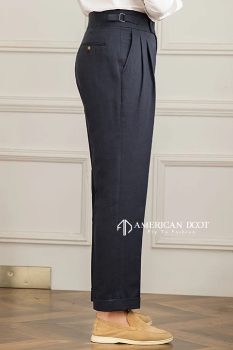 Navy Blue Signature Button Gurkha Pant By American Dcot