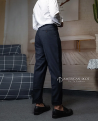 Navy Blue Signature Button Gurkha Pant By American Dcot