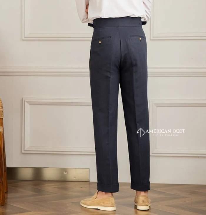 Navy Blue Signature Button Gurkha Pant By American Dcot