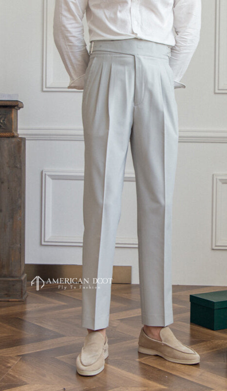 Grey Classic Double Buckle Gurkha Pant By American Dcot