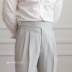 Grey Classic Double Buckle Gurkha Pant By American Dcot