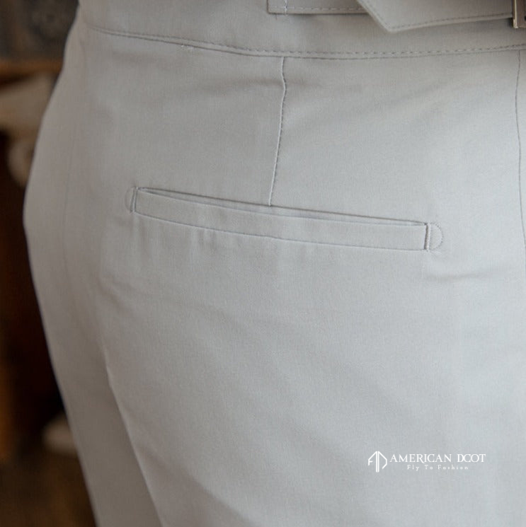 Gray Classic Buttoned Gurkha Pants By American Dcot