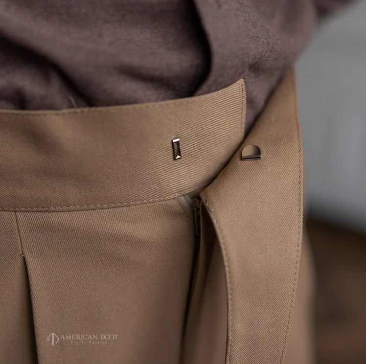 Khakhi Classic Single Buckle Gurkha Pants by American Dcot