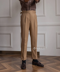 Khakhi Classic Single Buckle Gurkha Pants by American Dcot