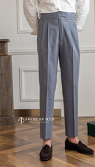 Stone Grey Classic Double Buckle Gurkha Pant By American Dcot