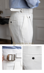 White Detachable Buckle Gurkha Pant By American Dcot